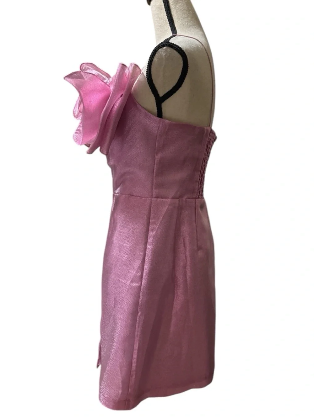 Hutch Metallic Corsage Bow Mini Dress in Pink / Rose Sz 6 - BNWT - Barbiecore